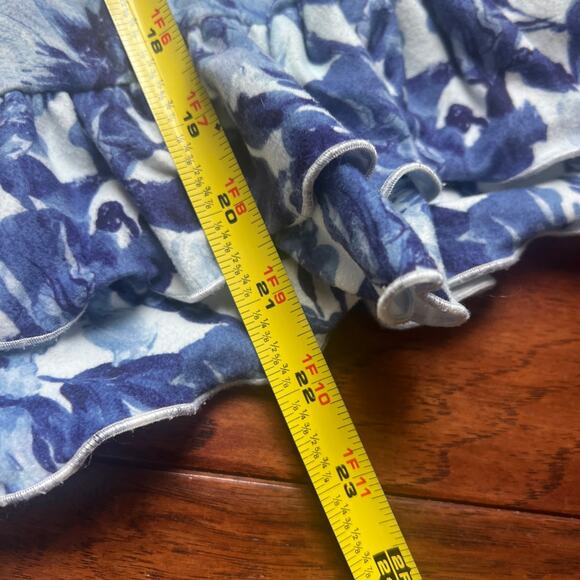 Jane + Jo dress 3T Blue Floral Super Soft Tie Shoulders Ruffle Hem Coastal READ - Picture 7 of 7